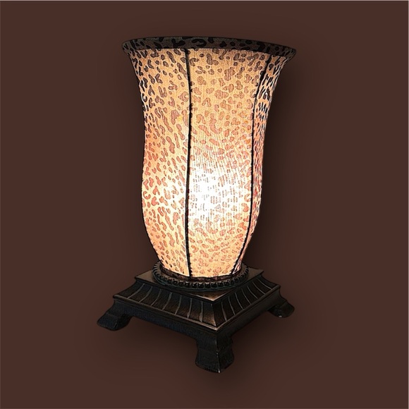 Vintage Leopard Print Accent L a mp 12″ Mood L i ghting with On/Off Cord Perfect - Picture 10 of 16